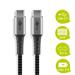 USB 2.0-kabel, USB-C hane till hane, textilspunnen 0.5 m