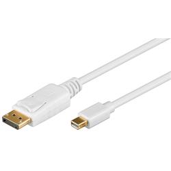 Mini DisplayPort till DisplayPort, monitorkabel, vit, 1 meter