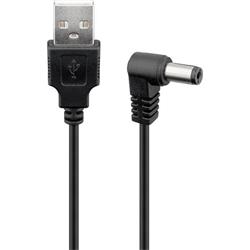 Strömkabel USB hane till DC-kontakt 5.5 x 2.1 mm, 1 m
