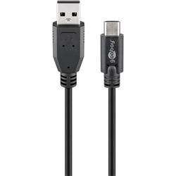 USB 2.0-kabel, USB-C hane till USB 2.0 hane, 0.5 meter