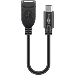 USB 2.0-kabel, USB-C hane till 2.0 A hona, 0.2 meter