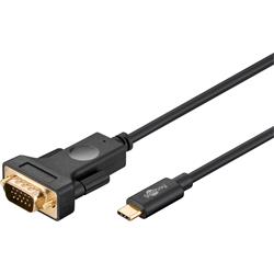 Adapterkabel, USB-C hane till VGA hane, 1.8 meter