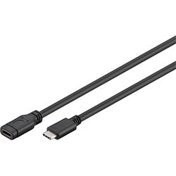 USB 3.1-kabel Gen1, USB-C hane till hona, 1 meter svart