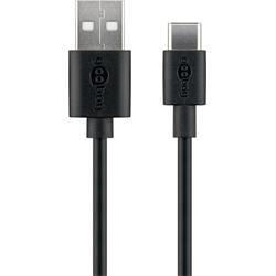 USB 2.0-kabel, USB-C hane till A hane, 3 meter svart