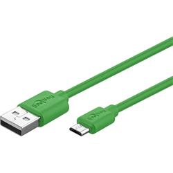 USB 2.0-kabel, A hane > microB hane, 1 meter, grön
