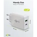 Goobay dubbel snabbladdare, USB A & USB-C, 30 Watt, vit