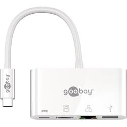 Goobay USB-C adapter, HDMI - nätverk - USB 3.0 - PD