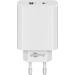 USB-C + USB A snabbladdare, PD / QC, 45 Watt, vit