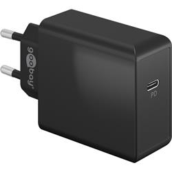 USB-C snabbladdare, PowerDelivery 65 Watt, svart
