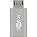 USB-adapter, USB-C hona till USB 2.0 microB hane, silver