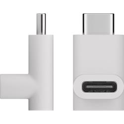 USB-adapter, USB-C hane till USB-C hona, vinklad vit