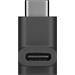 USB-adapter, USB-C hane till USB-C hona, vinklad svart