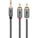 Goobay Plus ljudkabel, 3.5 mm hane till 2xRCA, 0.5 meter