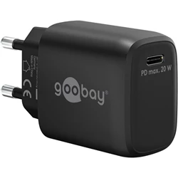 Goobay USB-C GaN-laddare, PowerDelivery, 20 Watt, svart