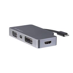 USB C 4-i-1-adapter - VGA, HDMI, DVI, miniDP, Space Grey