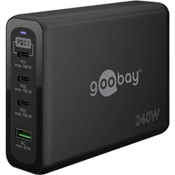 Goobay USB-laddare, GaN-teknik, upp till 240 Watt