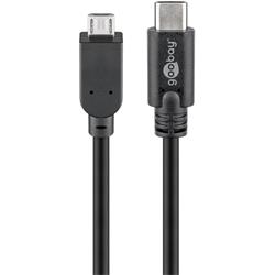 USB 2.0-kabel, USB-C hane till microB hane, 0.2 meter