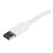 USB 3.0 A hane > Gigabit RJ45 hona + USB 3.0 hona, vit