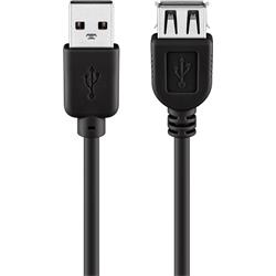 USB 2.0-kabel, A till A hona, svart, 0.3 meter