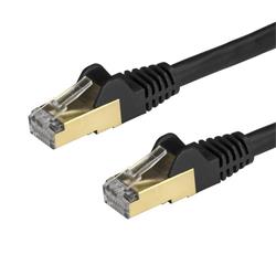 Cat6a Ethernet-kabel - skärmad (STP) - 0,5 m, svart