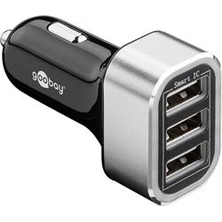 Goobay trippel USB-laddare till bil, 5.5 Ampere