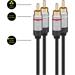 Ljudkabel 2 x RCA hane till 2 x RCA hane, 0.75 meter