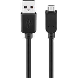 USB 2.0-kabel A hane > Micro B hane, 0.6 meter, svart