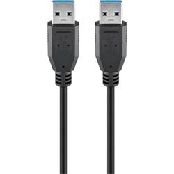 USB 3.0 kabel, A hane till A hane, 1.8 meter, svart