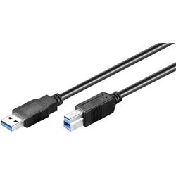 USB 3.0-kabel A hane till B hane, 0.5 meter, svart