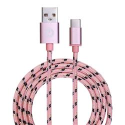 USB 2.0-kabel, A till C, rosa, 1 meter