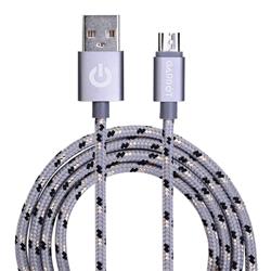 USB 2.0-kabel, A till microB, silver, 1 meter