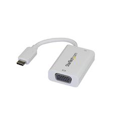 USB-C till VGA-adapter med USB Power Delivery - 60W - Vit