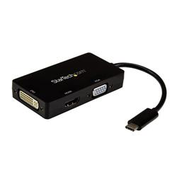 USB-C-videoadapter med flera portar - 3-i-1 - 4K 30Hz - svart