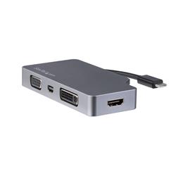 USB-C-videoadapter med flera portar - 4-i-1 aluminium - 4K 60Hz - Rymdgrå