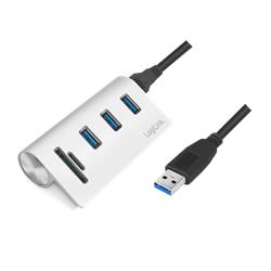 LogiLink  USB3.0 3-port hub+minneskortsläsare