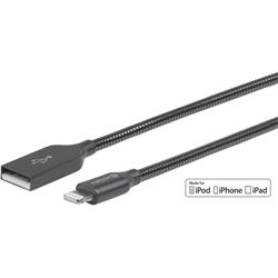 eSTUFF metallmantlad USB A till Lightning-kabel, 1 m