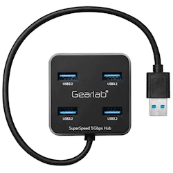 Gearlab 4-port USB 3.2 hub med USB A-kabel