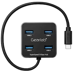 Gearlab 4-port USB 3.2 hub med USB-C-kabel