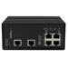 Okontrollerad industriell Gigabit Ethernet-switch med 6-portar, 4 PoE+-portar och spänningsreglering - DIN-Rail-/väggmonterbar