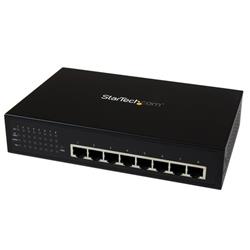 Ohanterad industriell Gigabit Power over Ethernet-switch med 8 portar – 802.3af/at PoE+-switch – Väggmonterbar