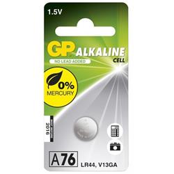 GP knappcell alkalisk LR44 / A76, 1-pack