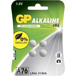 GP knappcell alkalisk LR44 / A76, 4-pack