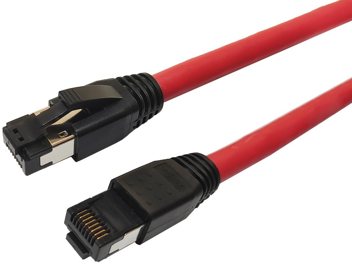 MicroConnect nätverkskabel CAT 8.1, röd 0.25 meter