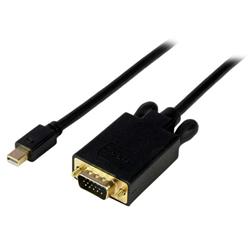 Konverteraradapterkabel Mini DisplayPort till VGA på 1,8 m - mDP till VGA 1920x1200 - Svart