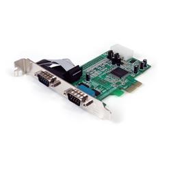 Native PCI express RS232 seriell-kortadapter med 2 portar och 16550 UART