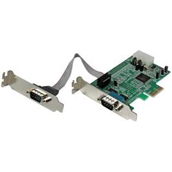 Native lågprofils RS232 PCI express seriellt-kort med 2 portar och 16550 UART