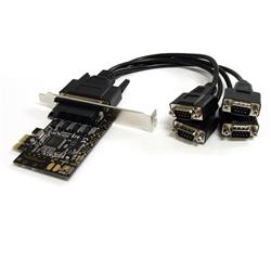 RS232 PCI Express seriellt kort med 4 portar och breakout-kabel