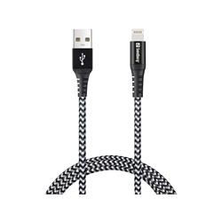 USB 2.0-kabel, A till Lightning, svart/vit, 1 meter