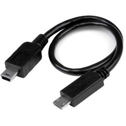 USB OTG-kabel - Micro USB till Mini USB - M/M - 20 cm