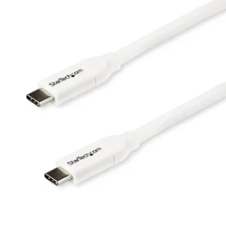USB-C till USB-C-kabel med 5A PD - M/M - vit - 2 m - USB 2.0 - USB-IF-certifierad